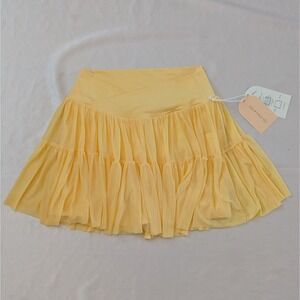 New Blogilates Women's Ballerina Skort Skirt Yellow XS (0-2)